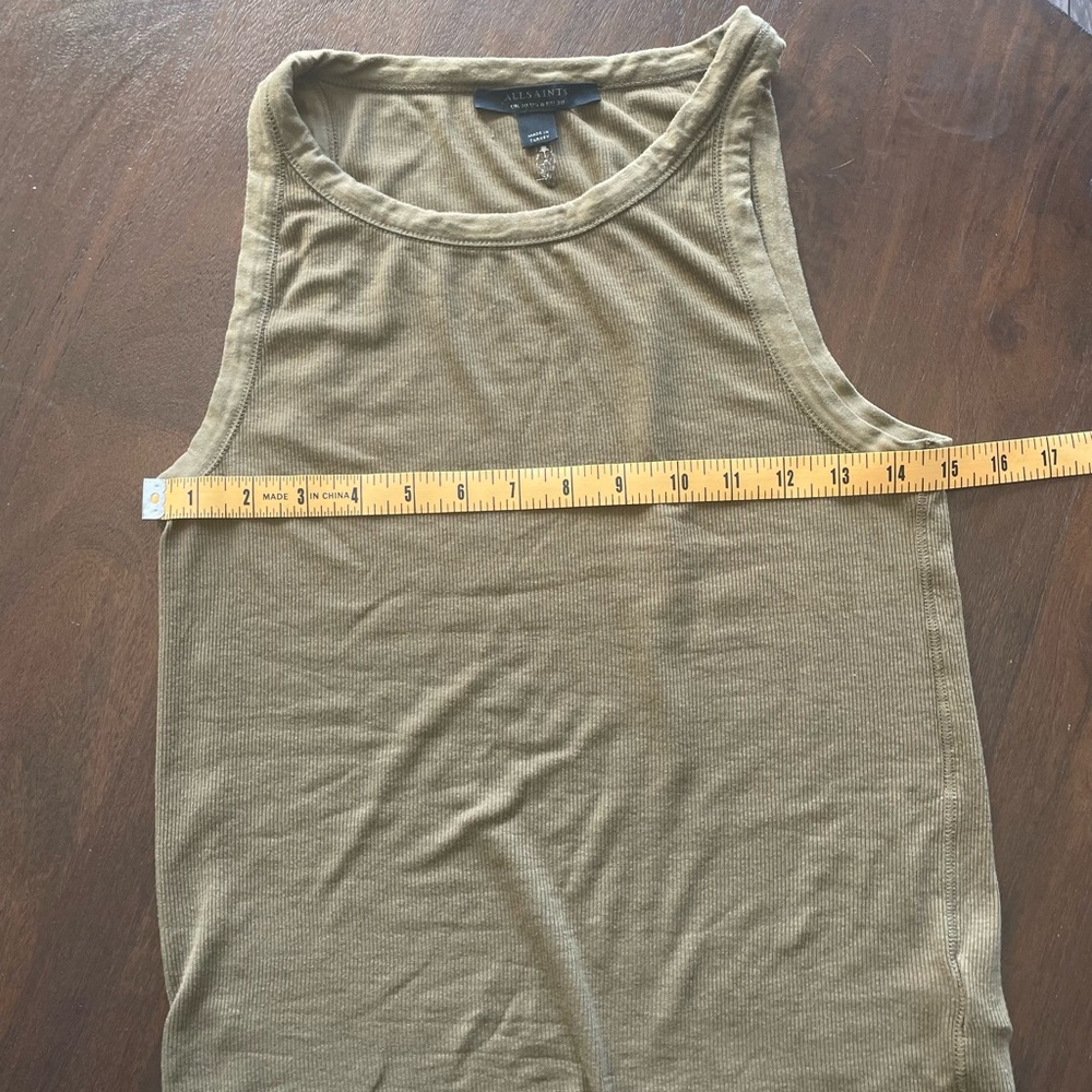 Olive green Ribbed Tank Top - Picture 2 of 4